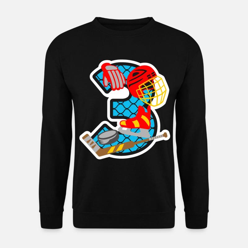 Eishockey 3. Geburtstagsparty Nummer 3 - 3 Jahre - Unisex Pullover - Schwarz
