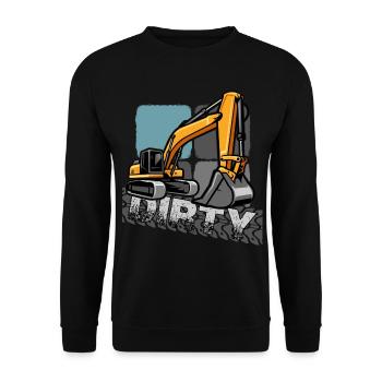 bagger "baggerfahrer gräbt löcher" - Unisex Pullover - Schwarz - Vorne - Alina (178cm) & Michal (187cm)