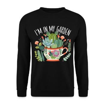 Sukkulenten Lustiger Spruch - Unisex Pullover - Schwarz - Vorne - Alina (178cm) & Michal (187cm)
