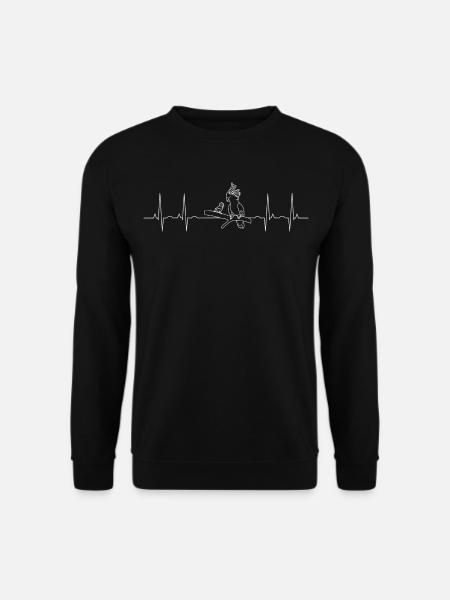 Papa und Kind Papagei Herzschlag Väter Liebe Vögel - Unisex Pullover - Schwarz