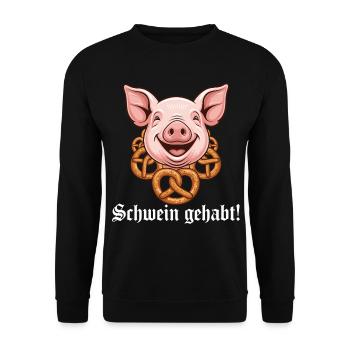 Pig had ! - Unisex Sweatshirt - black - Front - Alina (178cm) & Michal (187cm)