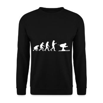 Ski skiing Evolution ski vacances apres ski neige - Sweat-shirt Unisexe - noir - Devant - Alina (178cm) & Michal (187cm)