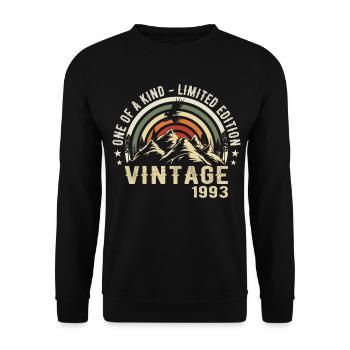 Born in 1993 Vintage 1993 Retro Birthday 1993 - Unisex Sweatshirt - black - Front - Alina (178cm) & Michal (187cm)