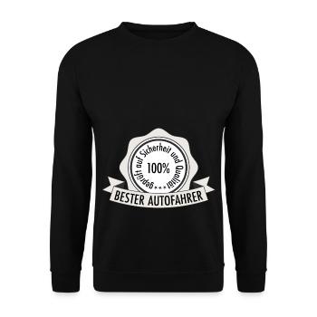 Bester Autofahrer Shirt Geschenkidee - Unisex Pullover - Schwarz - Vorne - Alina (178cm) & Michal (187cm)