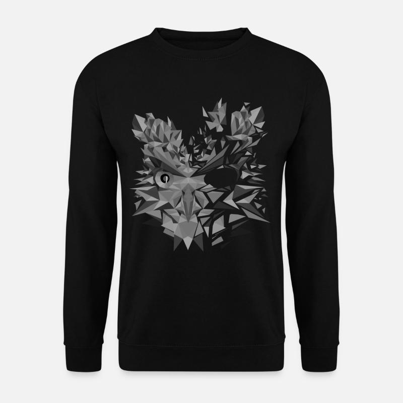Eule Grau - Unisex Pullover - Schwarz