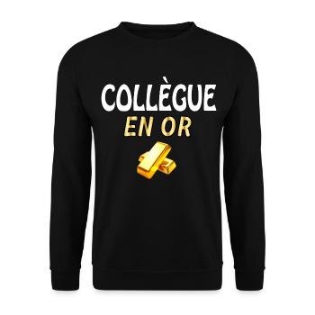 Collègue En Or Collègue Précieux - Sweat-shirt Unisexe - noir - Devant - Alina (178cm) & Michal (187cm)