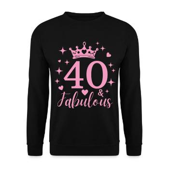 Fabelhafte 40. 40. Geburtstag - Unisex Pullover - Schwarz - Vorne - Alina (178cm) & Michal (187cm)