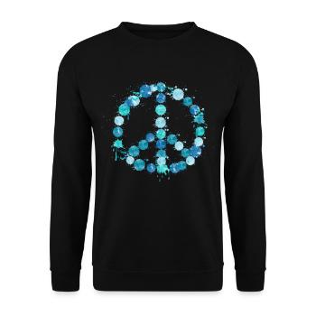Peace_Friedenssymbol - Unisex Pullover - Schwarz - Vorne - Alina (178cm) & Michal (187cm)