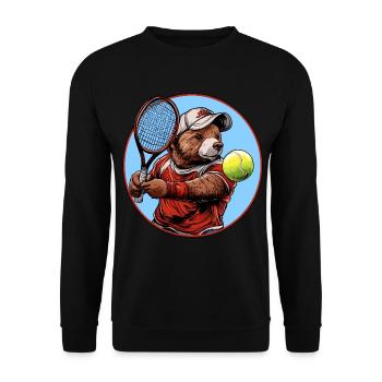 Joueur de tennis Bear - Sweat-shirt Unisexe - noir - Devant - Alina (178cm) & Michal (187cm)