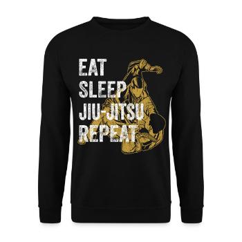 Cadeau de Jiu Jitsu brésilien BJJ Retro Vintage - Sweat-shirt Unisexe - noir - Devant - Alina (178cm) & Michal (187cm)