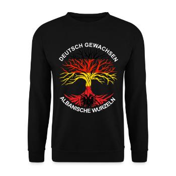 Deutsch Albanisch Deutsch Albaner stolz Geschenk - Unisex Pullover - Schwarz - Vorne - Alina (178cm) & Michal (187cm)