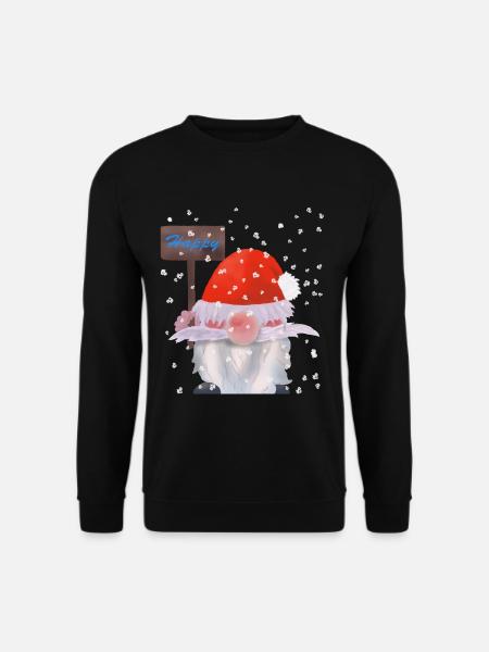 Winter Wichtel, Weihnachtszwerg, Kobolt im Schnee, - Unisex Pullover - Schwarz