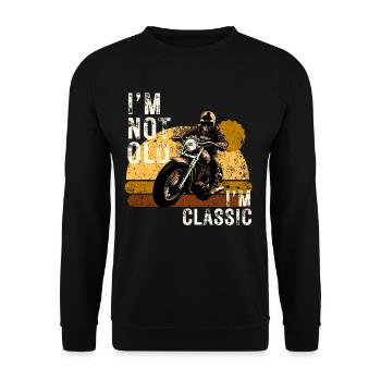 Motorcycle Vintage "I Am Not Old I Am Classic" - Unisex Sweatshirt - black - Front - Alina (178cm) & Michal (187cm)