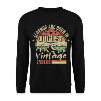 August 2000 Jubiläum 2000 - Legends August 2000 - Unisex Pullover - Schwarz - Vorne - Alina (178cm) & Michal (187cm)
