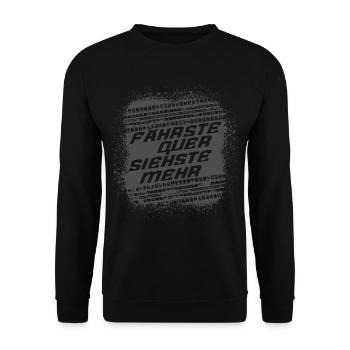 FÄHRSTE QUER SIEHSTE MEHR - Unisex Pullover - Schwarz - Vorne - Alina (178cm) & Michal (187cm)