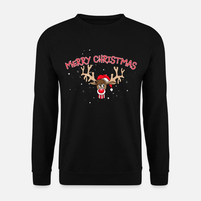 Merry Christmas Rentier Rudolf - Unisex Pullover - Schwarz