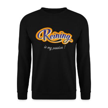 Reining is my passion - Unisex Sweatshirt - black - Front - Alina (178cm) & Michal (187cm)