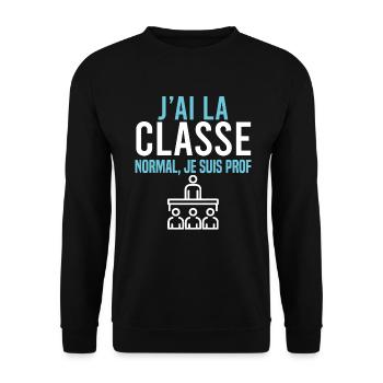 Enseignant, idée cadeau professeur, humour étude - Sweat-shirt Unisexe - noir - Devant - Alina (178cm) & Michal (187cm)
