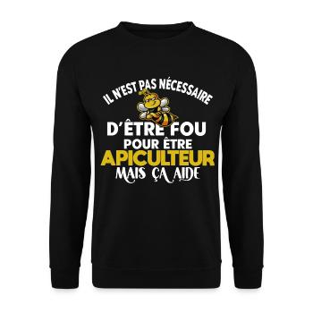 Apiculteur, idée cadeau humour apiculture, métier - Sweat-shirt Unisexe - noir - Devant - Alina (178cm) & Michal (187cm)