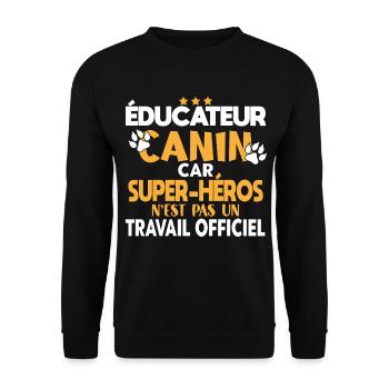 éducateur canin, idée cadeau métier, dressage - Sweat-shirt Unisexe - noir - Devant - Alina (178cm) & Michal (187cm)