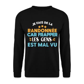 randonneur idée cadeau passion randonnée, humour - Sweat-shirt Unisexe - noir - Devant - Alina (178cm) & Michal (187cm)