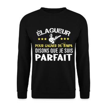 Élagueur idée cadeau humour métier soin des arbres - Sweat-shirt Unisexe - noir - Devant - Alina (178cm) & Michal (187cm)
