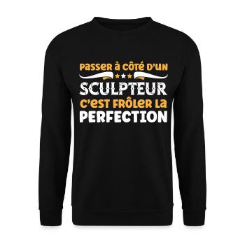 sculpteur humour métier sculpture cadeau drôle - Sweat-shirt Unisexe - noir - Devant - Alina (178cm) & Michal (187cm)