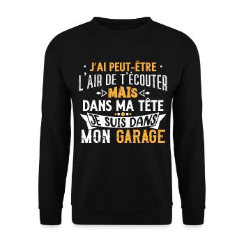 Mécanique bricolage humour passion, mécanicien - Sweat-shirt Unisexe - noir - Devant - Alina (178cm) & Michal (187cm)
