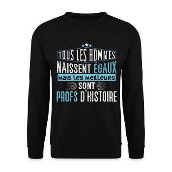 Professeur histoire enseignants prof, education - Sweat-shirt Unisexe - noir - Devant - Alina (178cm) & Michal (187cm)