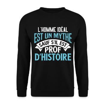 Professeur histoire idée cadeau enseignant prof - Sweat-shirt Unisexe - noir - Devant - Alina (178cm) & Michal (187cm)