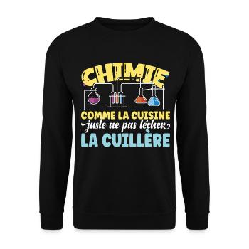 Chimie définition humour idée cadeau chimiste - Sweat-shirt Unisexe - noir - Devant - Alina (178cm) & Michal (187cm)