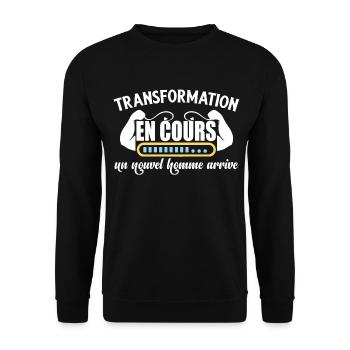 Régime sport musculation perte de gras humour - Sweat-shirt Unisexe - noir - Devant - Alina (178cm) & Michal (187cm)