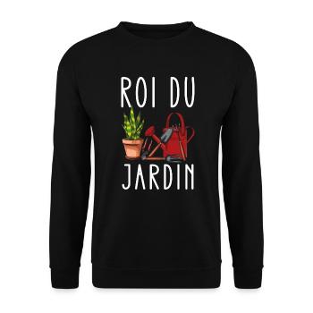 Roi du jardin. Cadeau pour passionnés de jardinage - Sweat-shirt Unisexe - noir - Devant - Alina (178cm) & Michal (187cm)