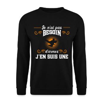 karaté idée cadeau humour sport de combat citation - Sweat-shirt Unisexe - noir - Devant - Alina (178cm) & Michal (187cm)