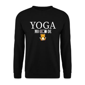 Yoga mode ON idée cadeau humour sport citations - Sweat-shirt Unisexe - noir - Devant - Alina (178cm) & Michal (187cm)