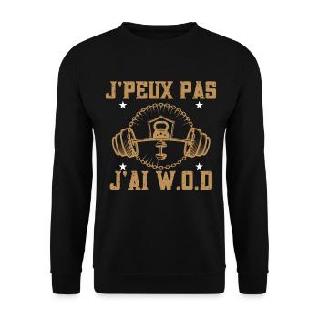 Wod idée cadeau Workout. Sportif crosstraining - Sweat-shirt Unisexe - noir - Devant - Alina (178cm) & Michal (187cm)