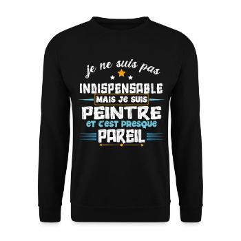 Peintre humour métier peinture, cadeau profession - Sweat-shirt Unisexe - noir - Devant - Alina (178cm) & Michal (187cm)
