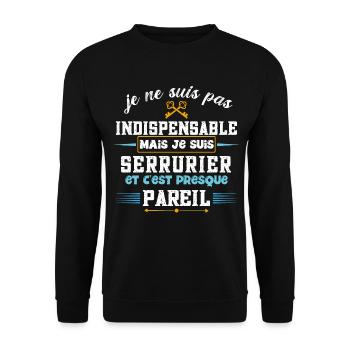 Serrurier humour métier, réparateur de serrure - Sweat-shirt Unisexe - noir - Devant - Alina (178cm) & Michal (187cm)