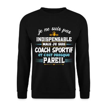 Coach sportif, idée cadeau entraîneur. Coaching - Sweat-shirt Unisexe - noir - Devant - Alina (178cm) & Michal (187cm)