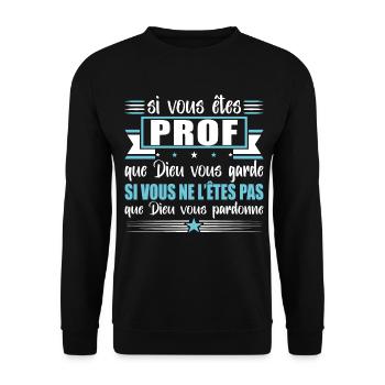 Idée cadeau enseignant, humour éducation scolaire - Sweat-shirt Unisexe - noir - Devant - Alina (178cm) & Michal (187cm)