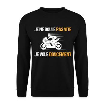 Motard idée cadeau Passion moto humour citations - Sweat-shirt Unisexe - noir - Devant - Alina (178cm) & Michal (187cm)