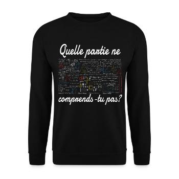 Prof de maths idée cadeau enseignant mathématique - Sweat-shirt Unisexe - noir - Devant - Alina (178cm) & Michal (187cm)