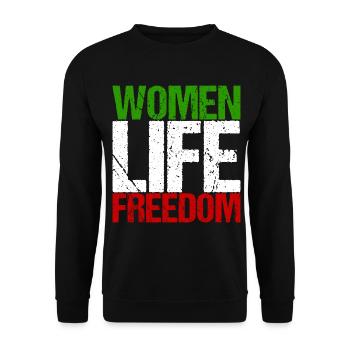 Iran Droits des femmes Féminisme Hijab Cadeau - Sweat-shirt Unisexe - noir - Devant - Alina (178cm) & Michal (187cm)