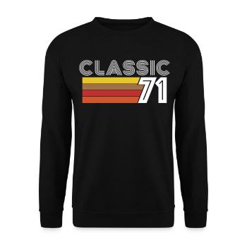 Classic 71 Anniversary Vintage 1971 - Unisex Sweatshirt - black - Front - Alina (178cm) & Michal (187cm)