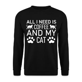 All I Need Is Coffee And My Cat - Unisex Sweatshirt - black - Front - Alina (178cm) & Michal (187cm)