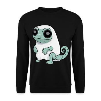 Chameleon Halloween Comic Geist - Unisex Pullover - Schwarz - Vorne - Alina (178cm) & Michal (187cm)