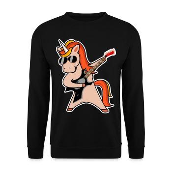 Rock unicorn with guitar gift gift idea - Unisex Sweatshirt - black - Front - Alina (178cm) & Michal (187cm)