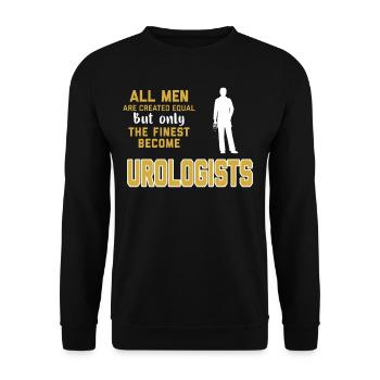Funny Urologist T Shirt - Unisex Sweatshirt - black - Front - Alina (178cm) & Michal (187cm)