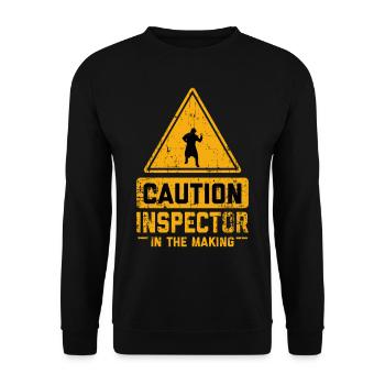 CAUTION Inspector In The Making - Unisex Sweatshirt - black - Front - Alina (178cm) & Michal (187cm)