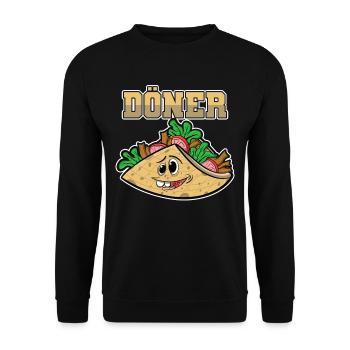 Kebab Kebab Snack Drôle De Chemise Cadeau Geek - Sweat-shirt Unisexe - noir - Devant - Alina (178cm) & Michal (187cm)